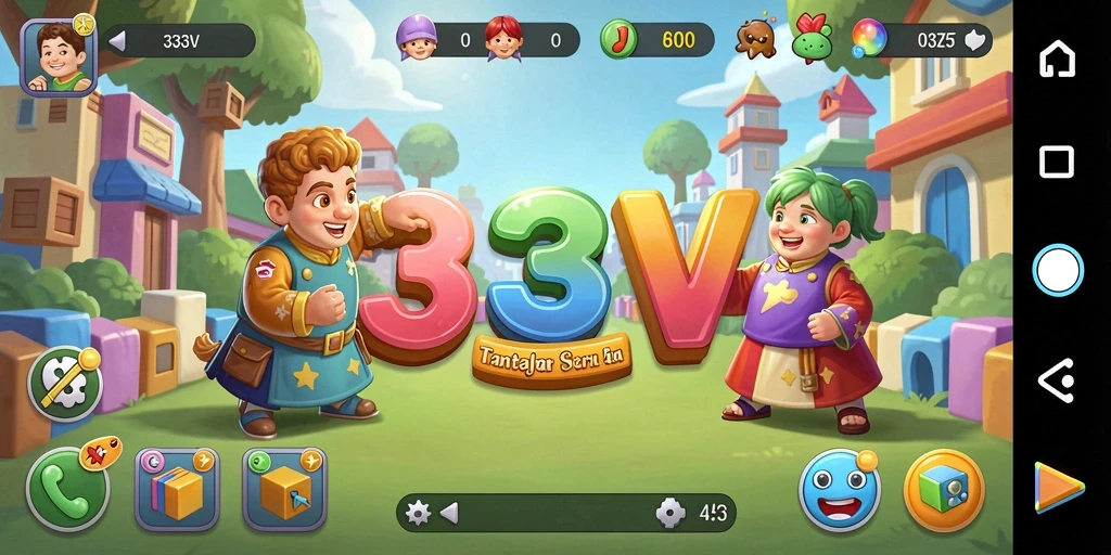 Screenshot gameplay 333V menampilkan tantangan puzzle yang menarik.