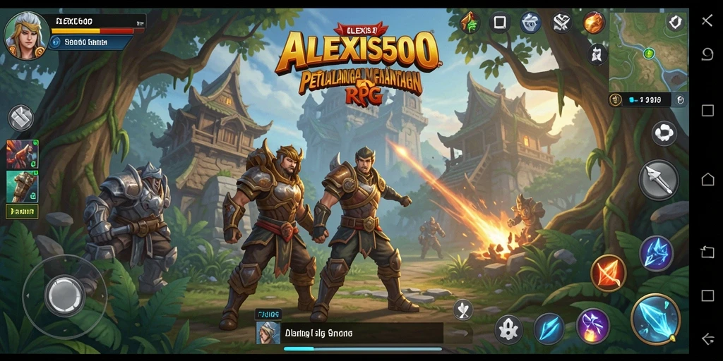 Screenshot utama ALEXIS500 menampilkan aksi seru dalam dunia RPG.