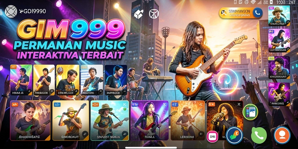 Gameplay GIM999 menampilkan pemain menikmati berbagai lagu musik.