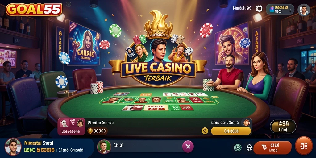Tampilan menarik gameplay Live Casino di GOAL55.