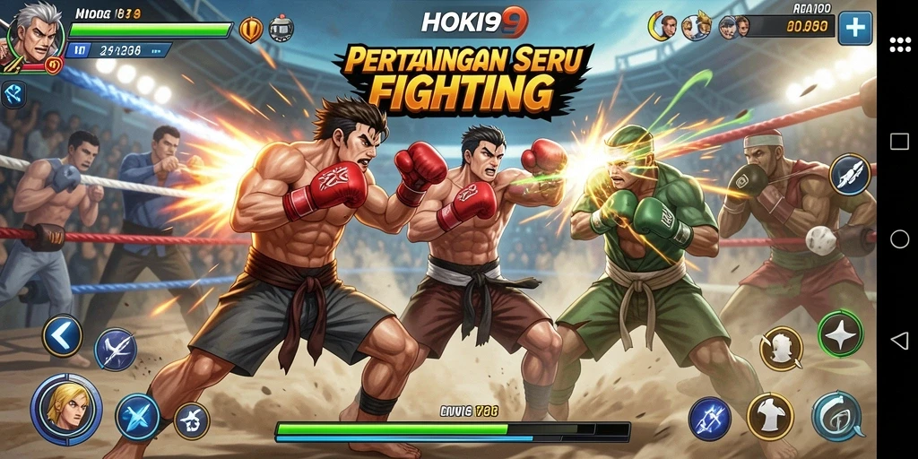 Screenshot utama HOKI9 menunjukkan aksi pertarungan yang mendebarkan.