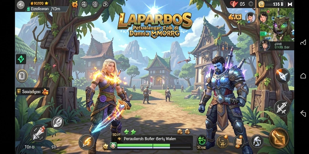 Screenshot gameplay LAPARBOS yang menampilkan aksi pertarungan epik.