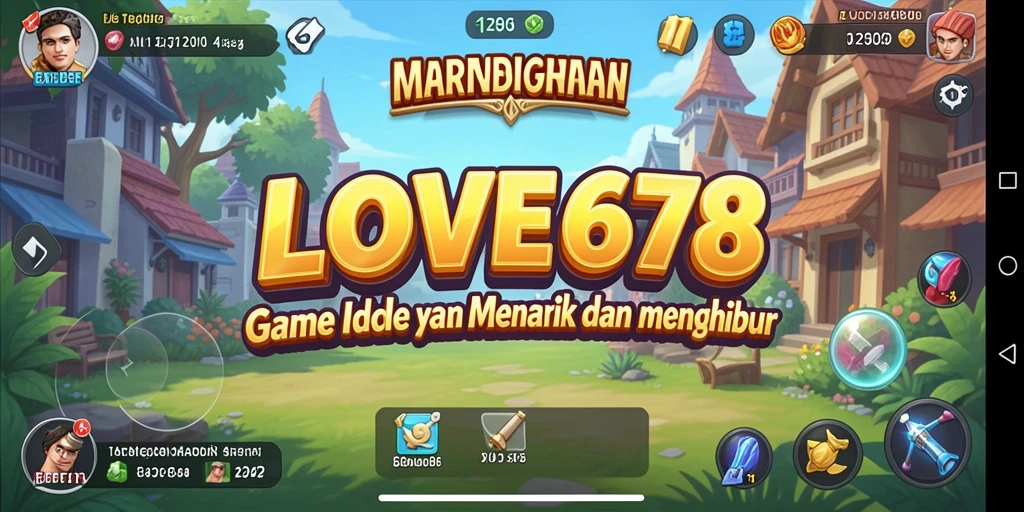 Screenshot gameplay LOVE678 dengan karakter yang sedang beraksi dalam mode Idle.