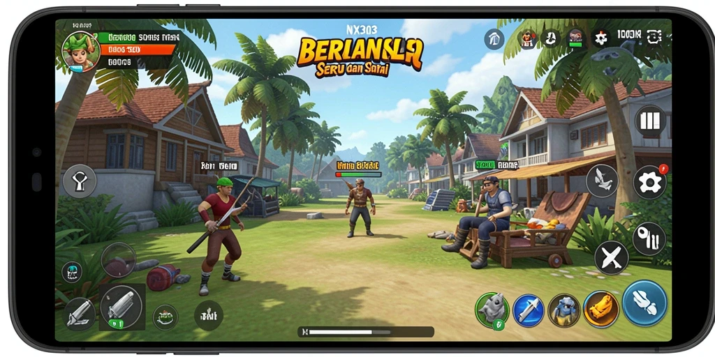 Screenshot utama NX303 menampilkan gameplay yang seru dan menantang.
