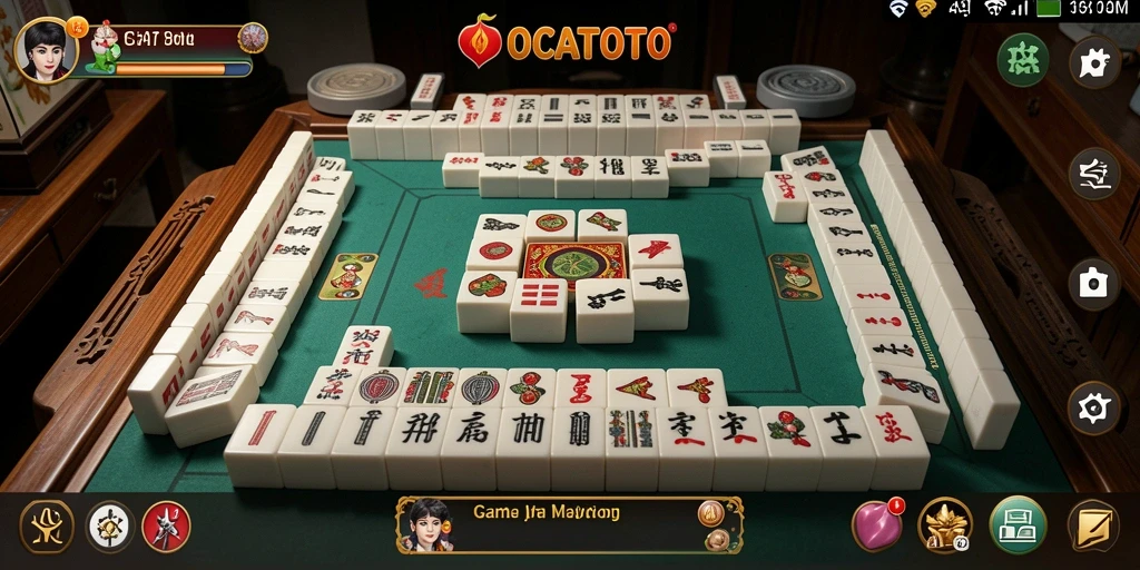 Screenshot <strong>OCATOTO</strong> menampilkan gameplay seru dan menantang di dunia <strong>Mahjong</strong>.