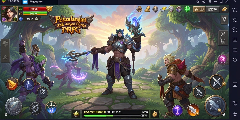 Tampilan RPG yang menakjubkan dengan pertarungan yang intens.