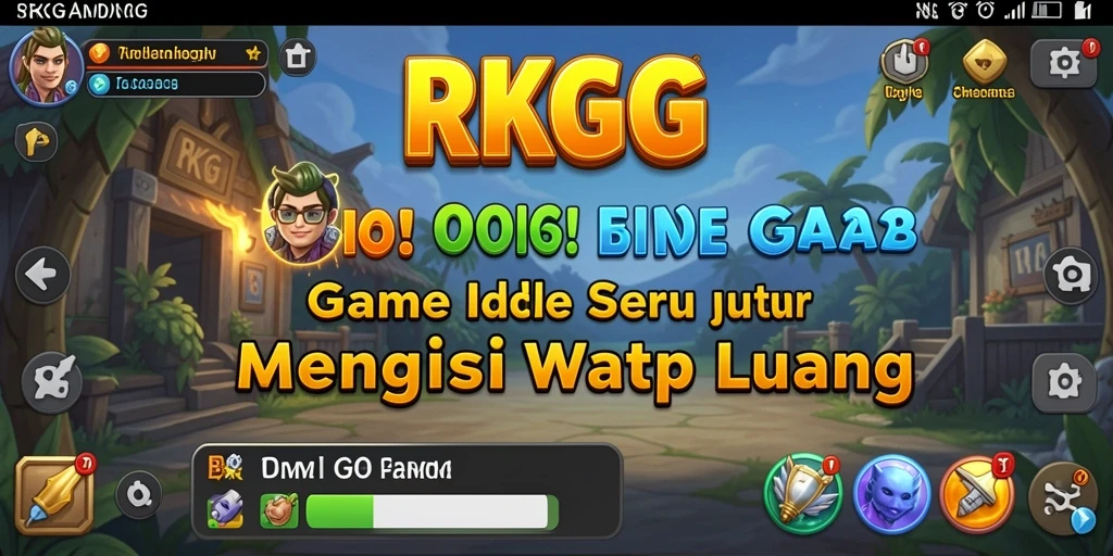 Tampilan gameplay RKGG dengan karakter bekerja otomatis.