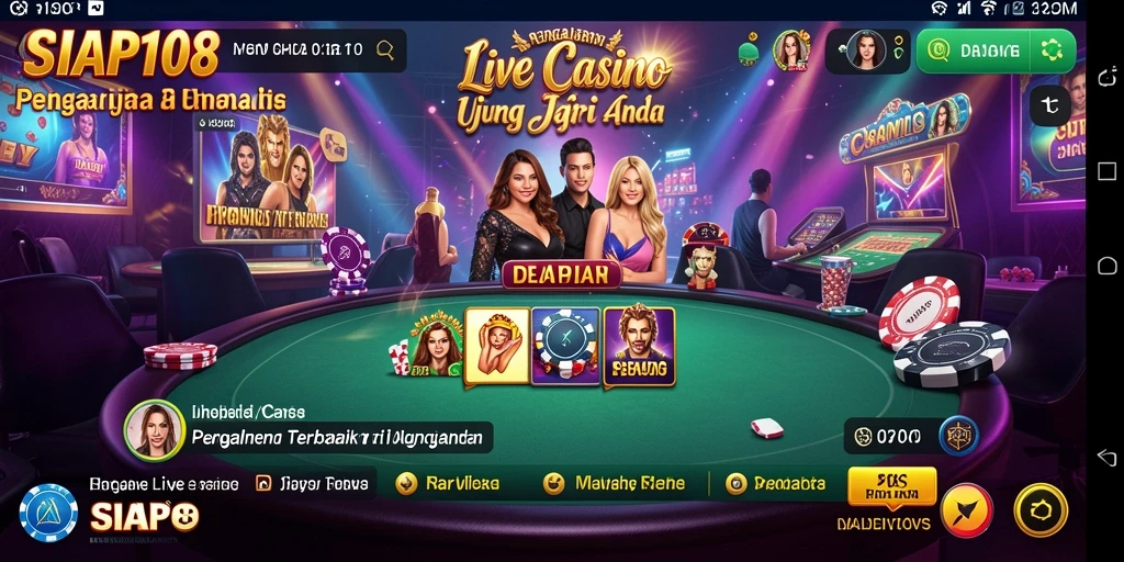 Tampilan gameplay SIAP108 dalam sesi Live Casino yang mendebarkan.