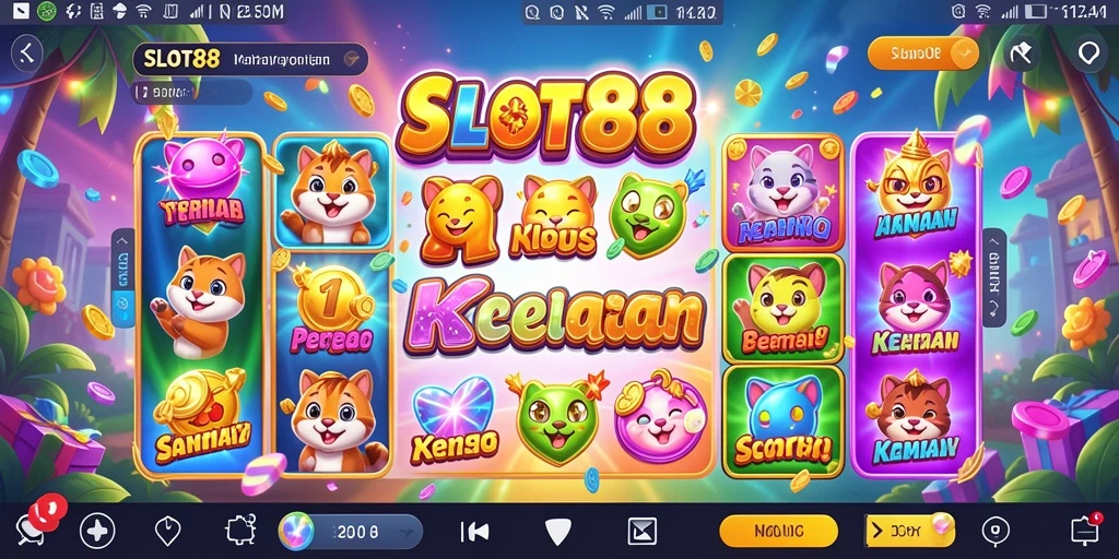 Screenshot utama SLOT88 menampilkan gameplay yang ceria dan menarik.