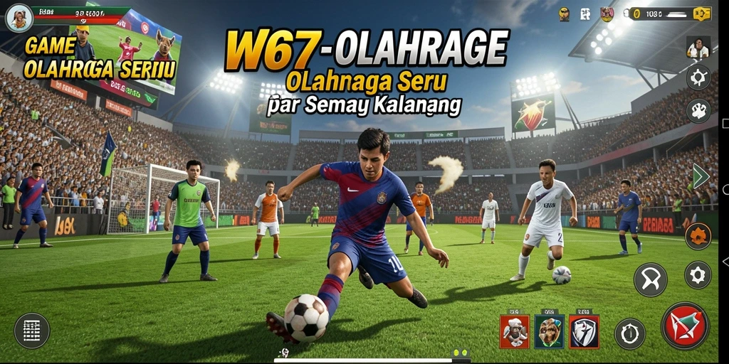 Tampilan gameplay W67 menampilkan aksi olahraga yang seru dan kompetitif.