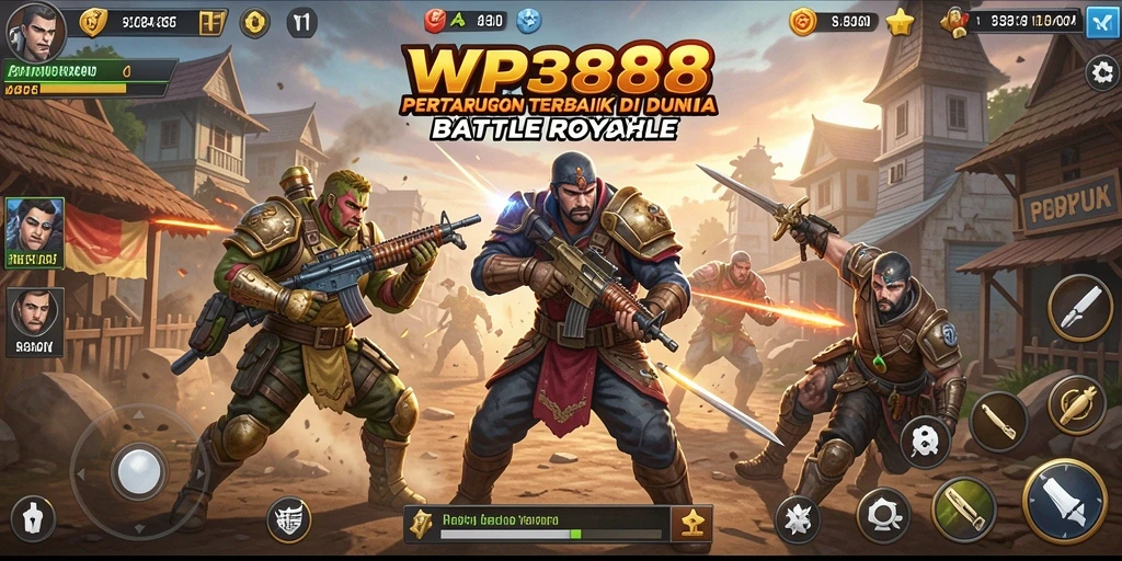Tampilan gameplay WP888 yang mendebarkan dalam pertarungan Battle Royale.